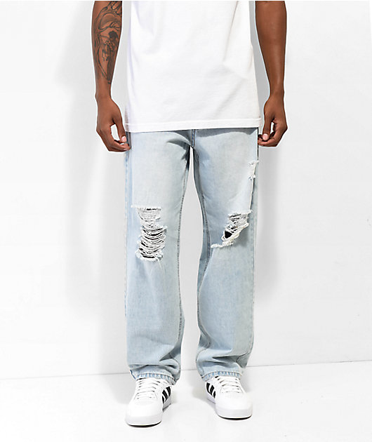 Empyre Peri Light Blue Wash Ripped Skate Jeans Zumiez