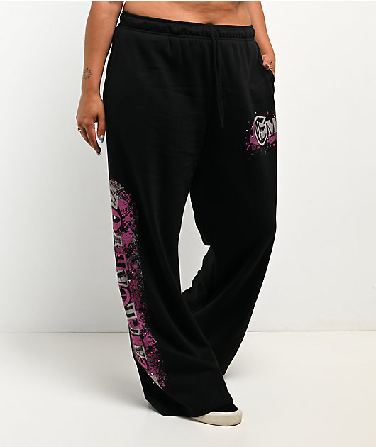 Empyre Pink Riot Black Wide Leg Sweatpants