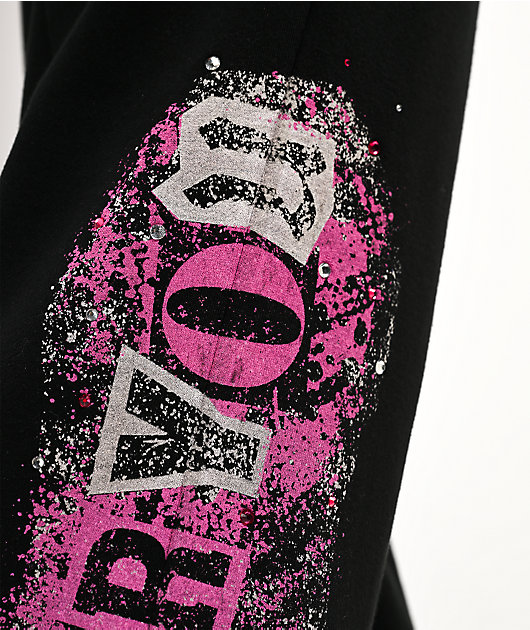 Empyre Pink Riot Black Wide Leg Sweatpants