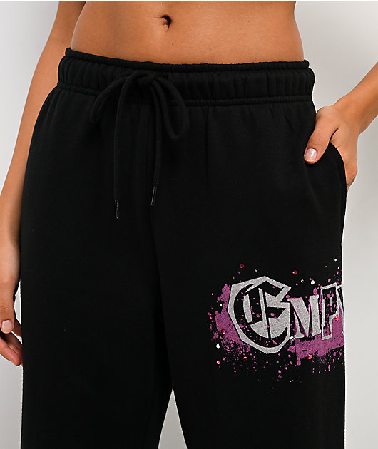 Empyre Pink Riot Black Wide Leg Sweatpants
