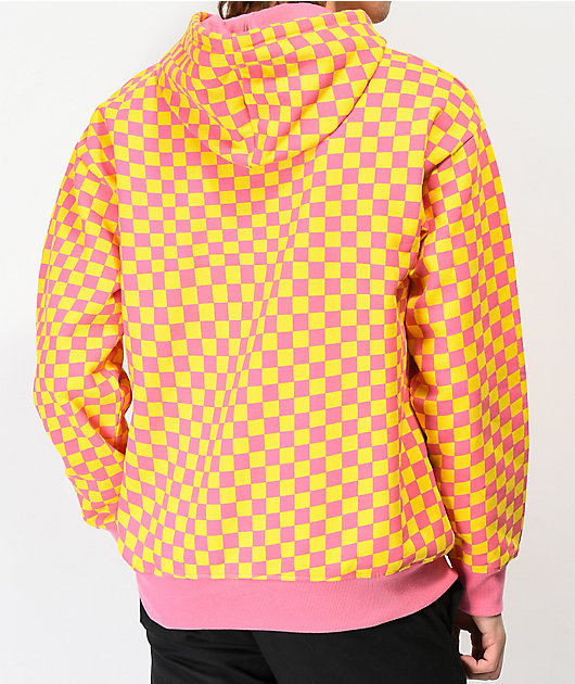 orange checkered hoodie