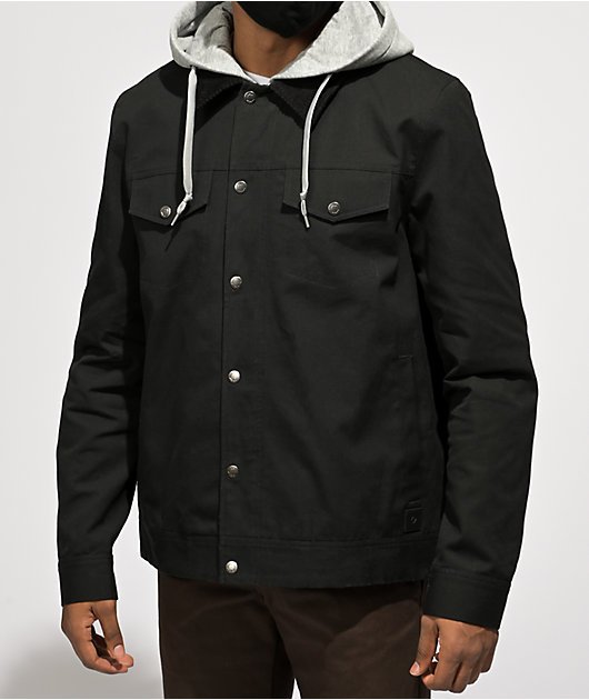 Buy HERENOW Men Black Solid Hooded Denim Jacket  Jackets for Men 12375674   Myntra