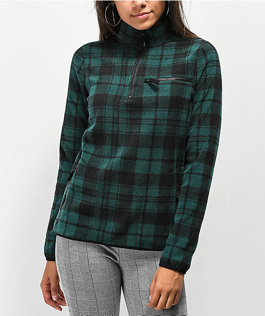 flannel half zip pullover