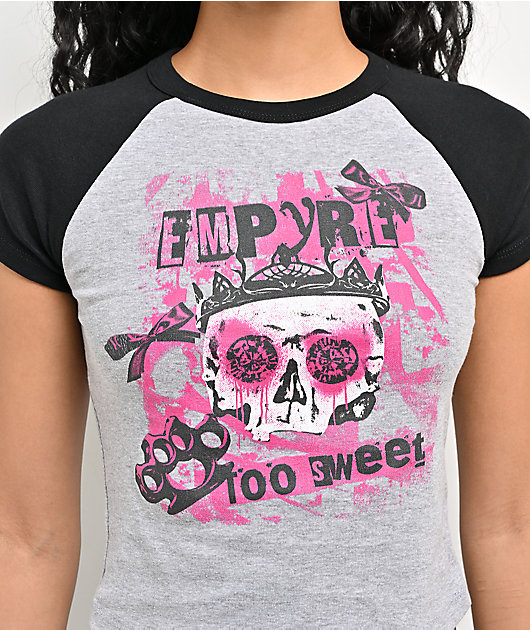 Empyre Punks Not Dead Grey Crop T-Shirt