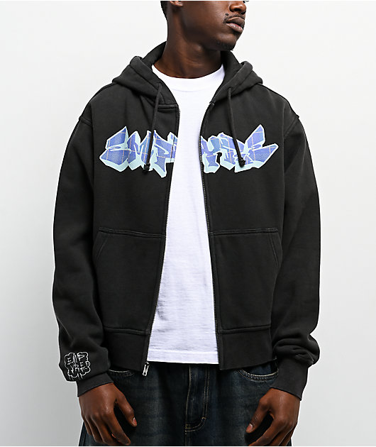 Empyre Punky Plaid Black Wash Zip Hoodie | Zumiez