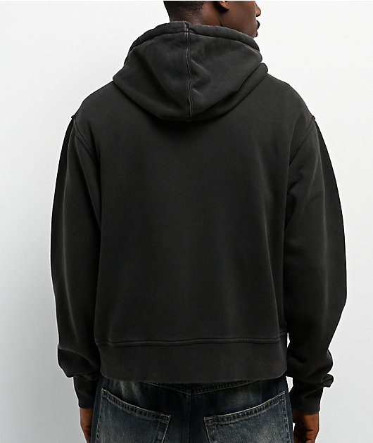 Empyre Punky Plaid Black Wash Zip Hoodie