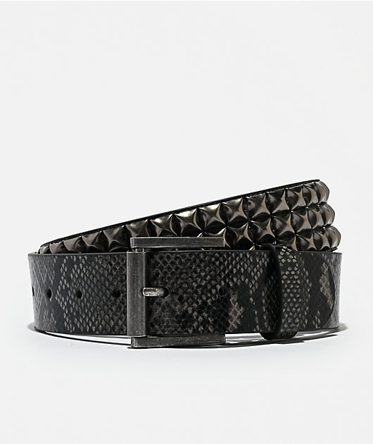 小物 Archive Pyson Leather Studs Design Belt Empyre Python Stud Black Belt | Zumiez