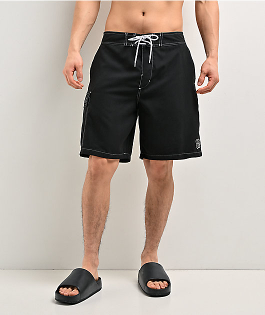 Empyre Rail Black Cargo Board Shorts