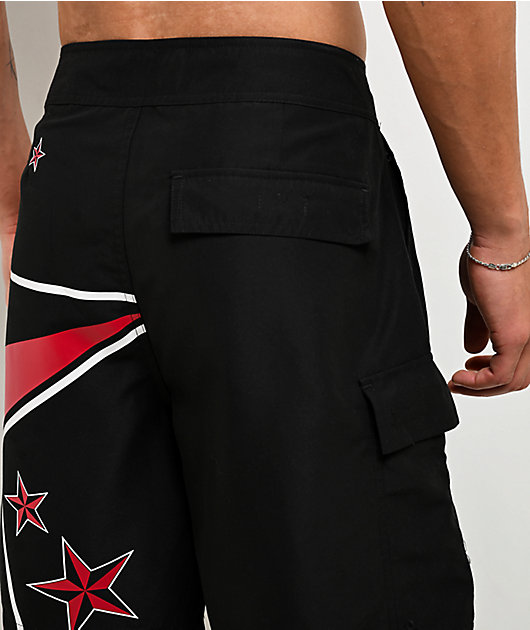 Empyre Rail Star Black Cargo Board Shorts