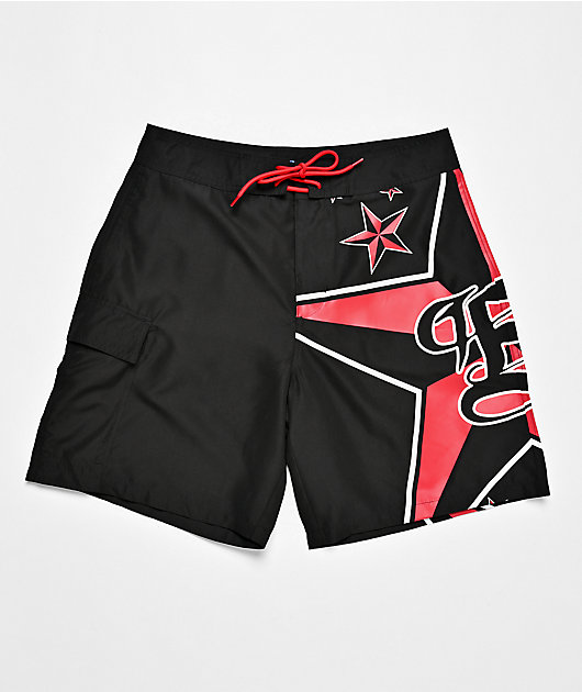 Empyre Rail Star Black Cargo Board Shorts