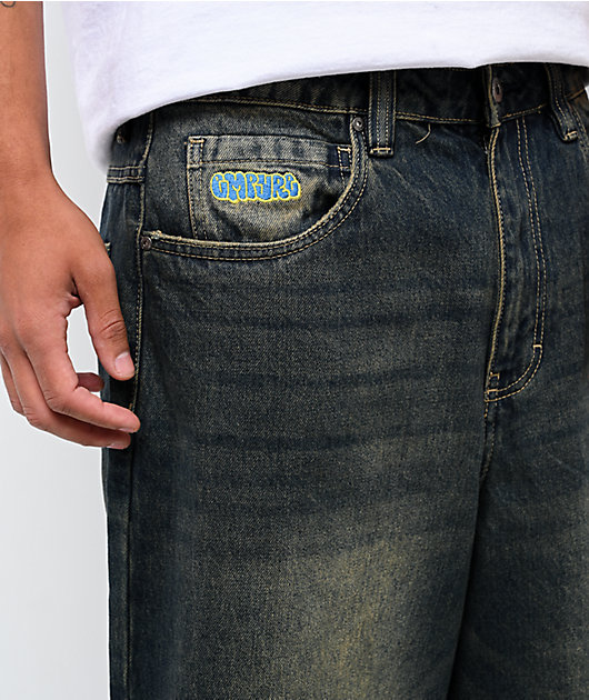 Empyre Ramp Blue Dirty Wash Ultra Wide Skate Jeans