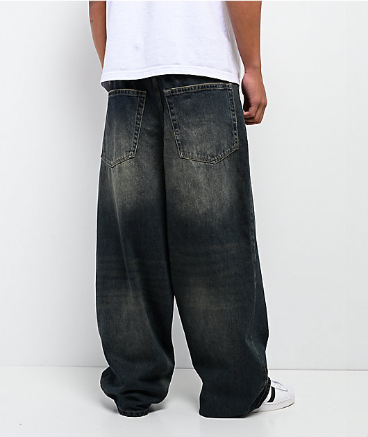 Empyre Ramp Blue Dirty Wash Ultra Wide Skate Jeans
