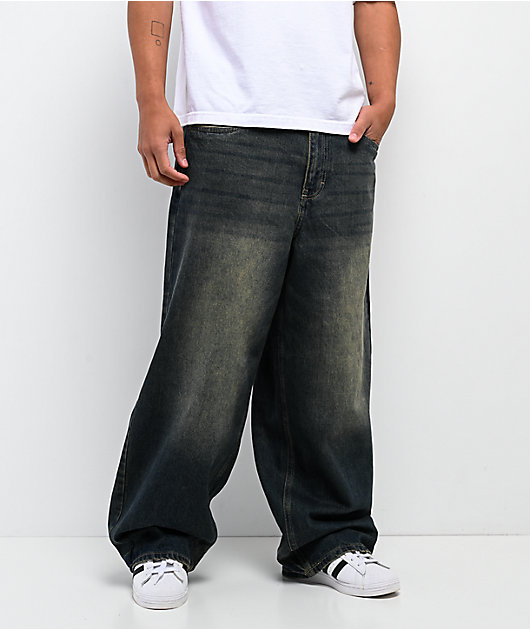 Empyre Ramp Blue Dirty Wash Ultra Wide Skate Jeans