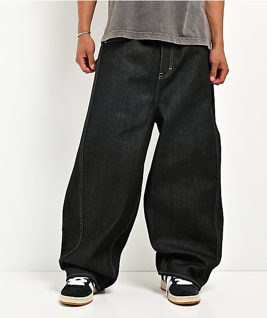 Empyre Raw Black Baggy Barrel Jeans