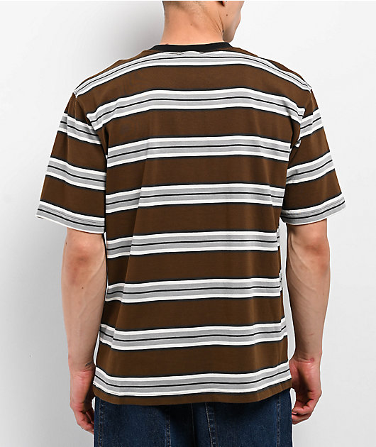 Empyre Razor Stripe Brown Knit T-Shirt | Zumiez