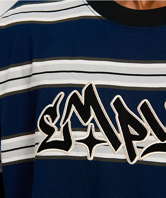 Empyre Razor Stripe Navy Knit T-Shirt
