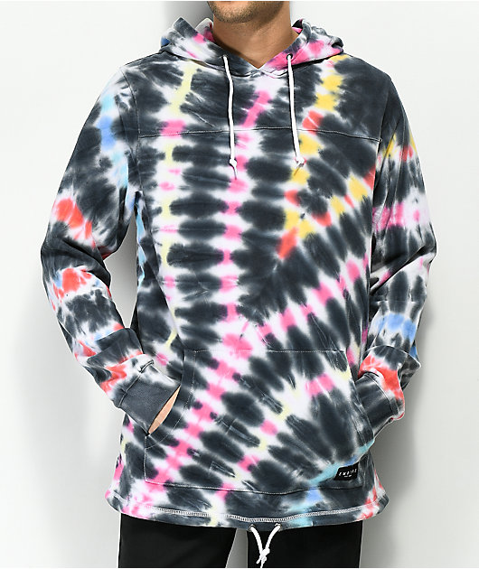 pink blue yellow tie dye hoodie