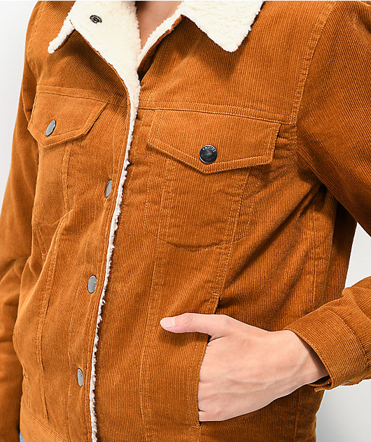 sherpa lined khaki jacket