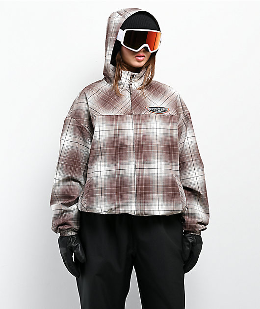Empyre Rene Brown & Tan Plaid 10K Snowboard Jacket | Zumiez