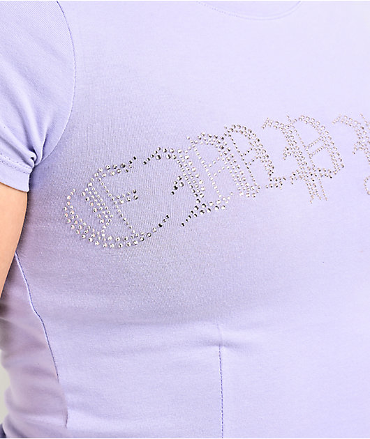 Empyre Rhinestone Gothic Purple Crop T-Shirt | Zumiez