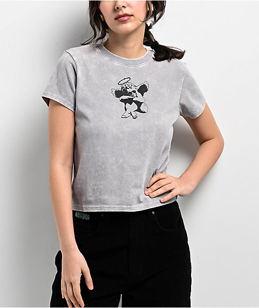 Empyre Ricky Angel Grey Mineral Wash T-Shirt