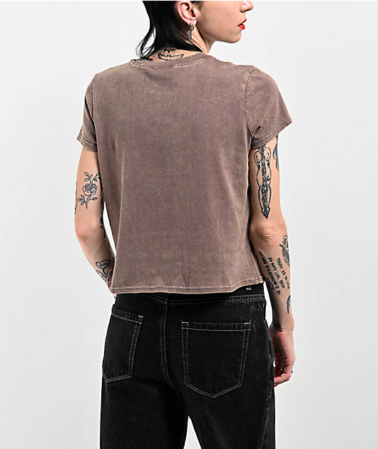 Empyre Ricky Brown Wash Crop T-Shirt