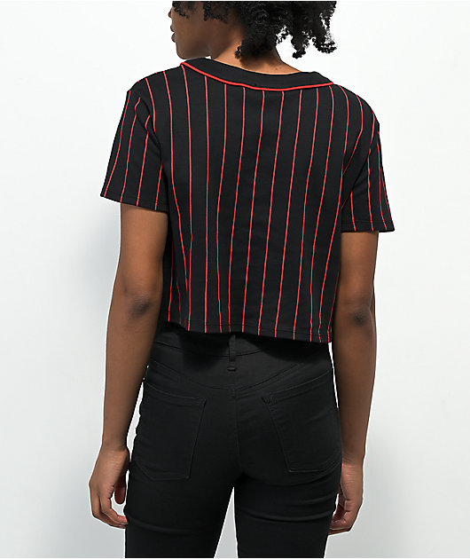 Shroomin Black Cropped Baseball Jersey