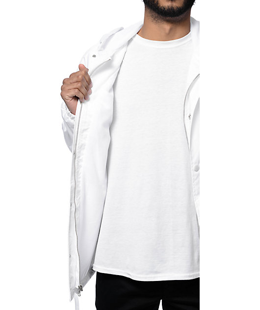 Download Empyre Roomie White Hooded Coach Jacket | Zumiez