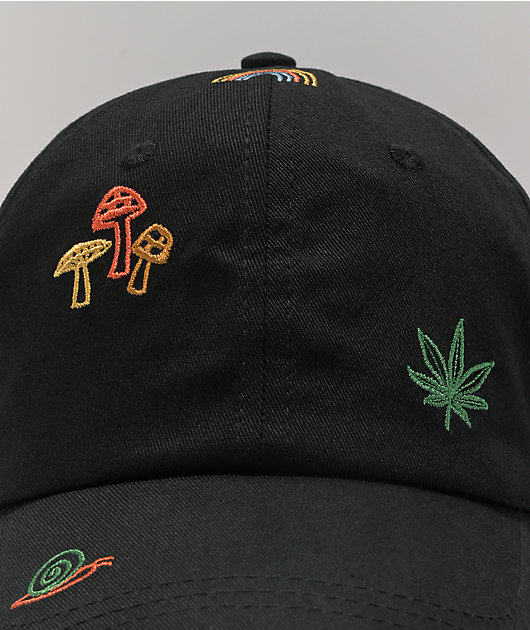 Empyre Roots Embroidered Black Strapback Hat