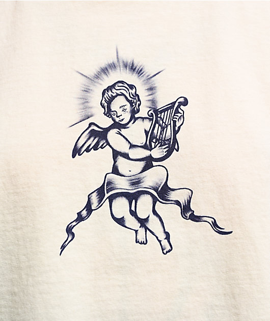 Empyre Rose Cherub Beige Crop Tank Top