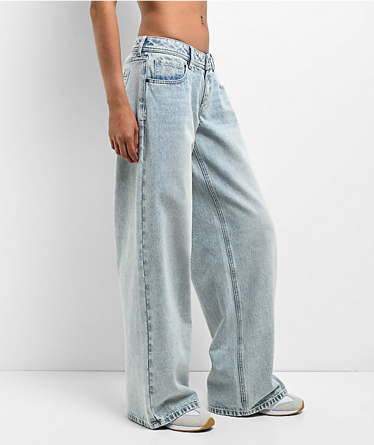 Empyre Rowen Fetch Blue Wash Low Rise Wide Leg Jeans