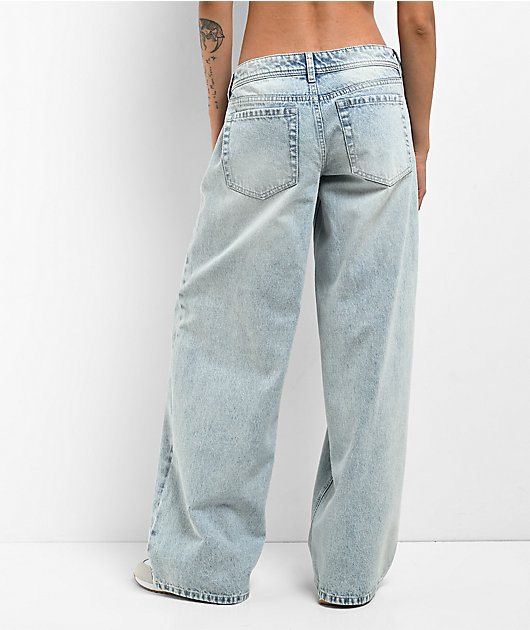 Empyre Rowen Fetch Blue Wash Low Rise Wide Leg Jeans