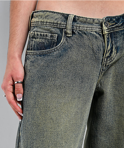 Empyre Rowen Norbury Wash Blue Low Rise Wide Leg Jeans