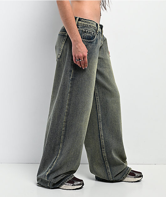 Empyre Rowen Norbury Wash Blue Low Rise Wide Leg Jeans