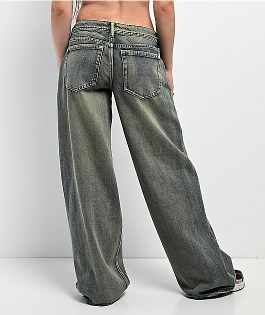 Empyre Rowen Norbury Wash Blue Low Rise Wide Leg Jeans