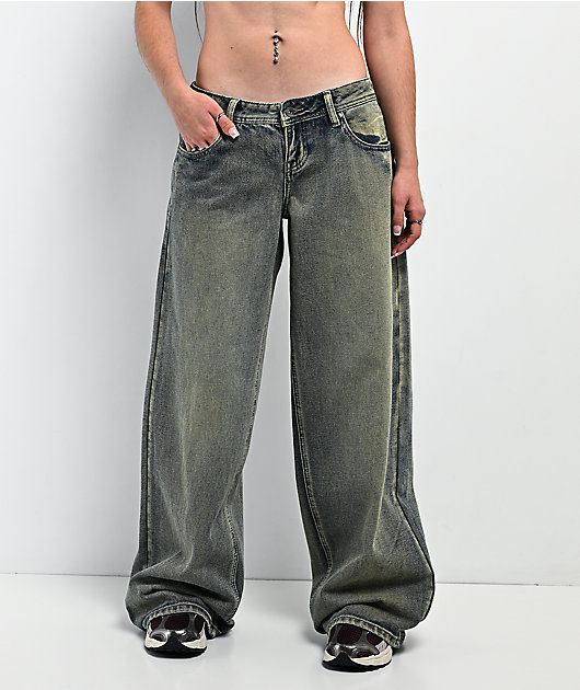 Empyre Rowen Norbury Wash Blue Low Rise Wide Leg Jeans