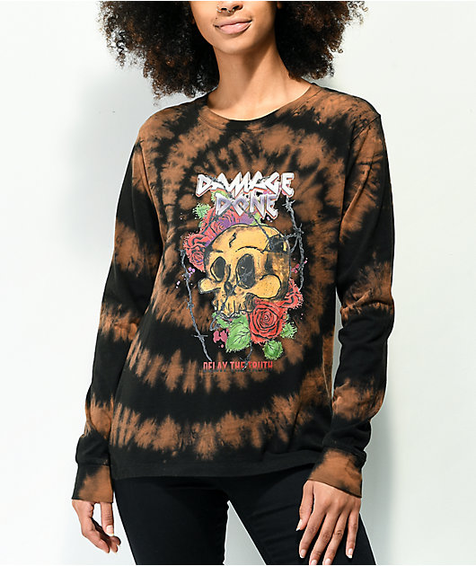 Empyre Rubino Damage Done Camiseta tie dye negra de manga larga