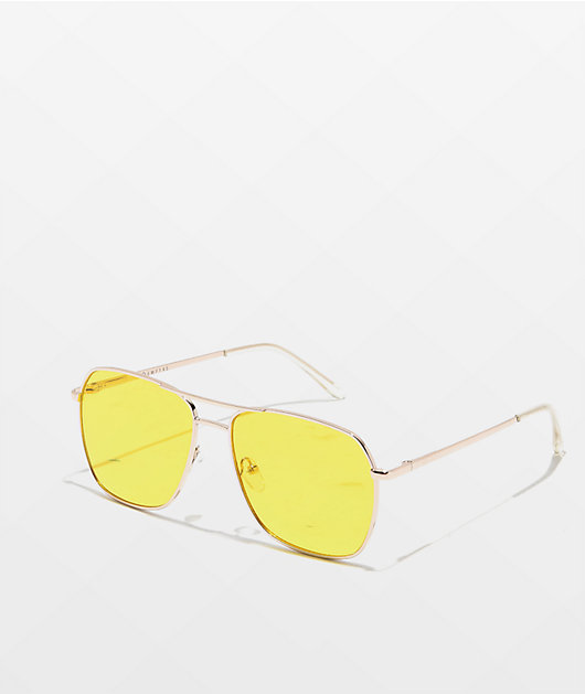 Empyre Saloon Square Yellow Pilot Sunglasses