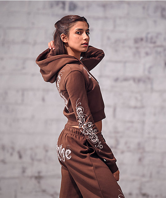 Empyre Scene Brown Wide Leg Sweatpants