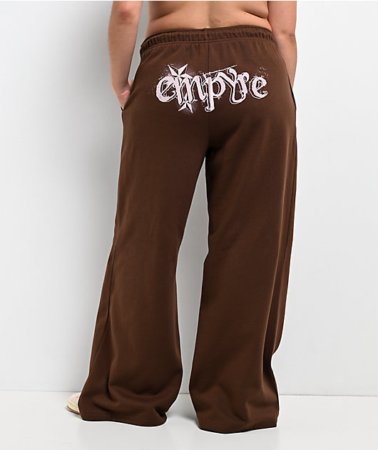 Empyre Scene Brown Wide Leg Sweatpants