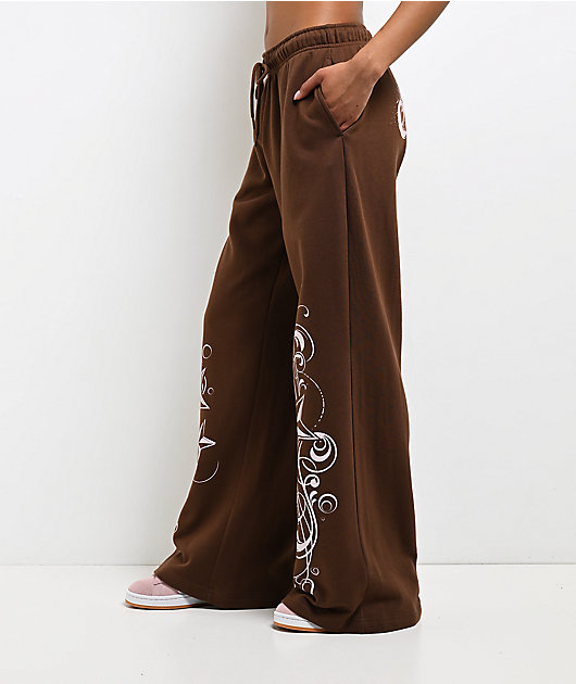 Empyre Scene Brown Wide Leg Sweatpants