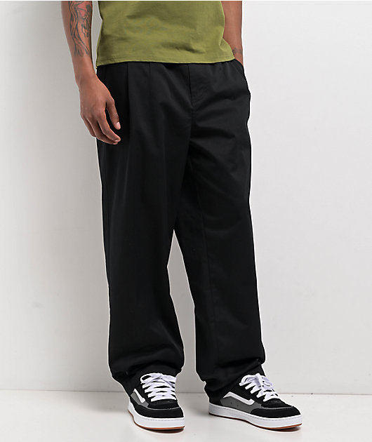 Empyre School Black Loose Skate Pleated Chino Pants | Zumiez