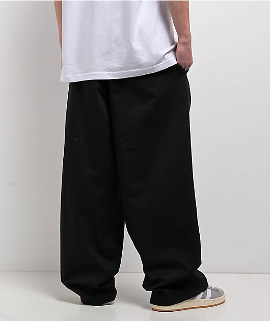 Empyre School Black Ultra Wide Skate Pleated Chino Pants