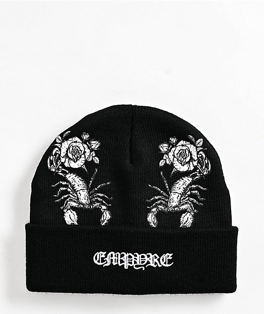 Empyre Scorpion Rose Black Beanie