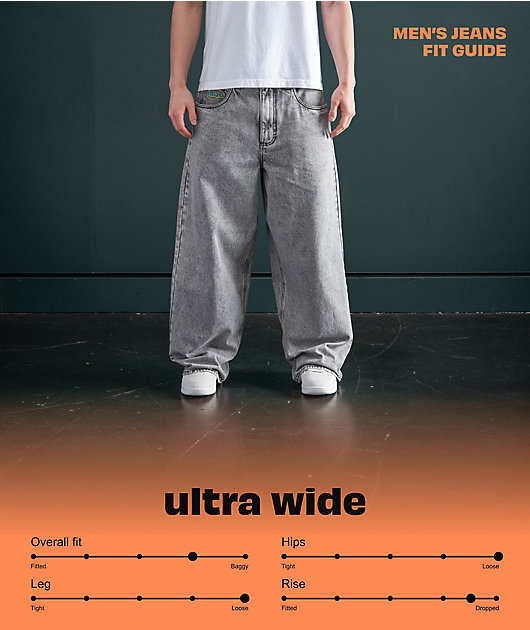 Empyre Scramble Grey Wash Ultra Wide Jeans