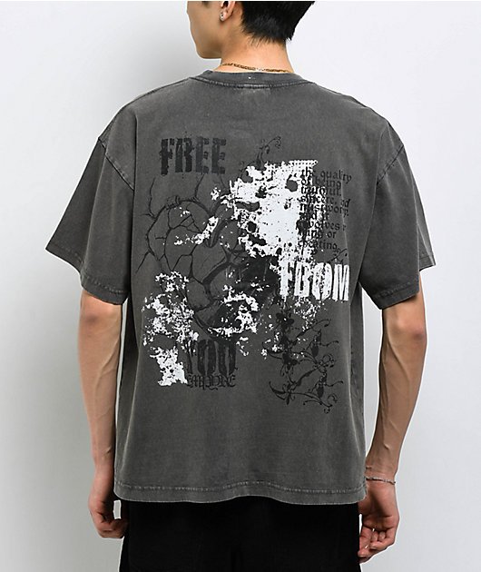 （再）NY Empyre Scratch Vintage Grey Wash T-Shirt | Zumiez