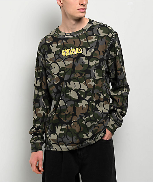 Empyre Script Green Camo Thermal Long Sleeve T-Shirt | Zumiez