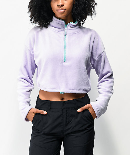 purple half zip fleece