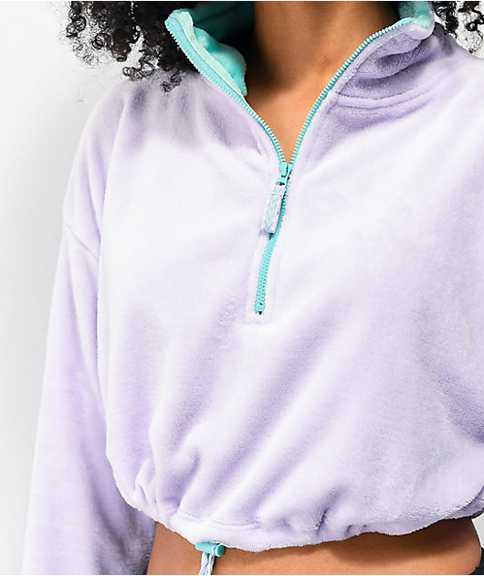 purple half zip sweatshirt