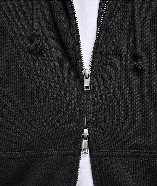 Empyre Shin Splints Black Ribbed Zip Hoodie